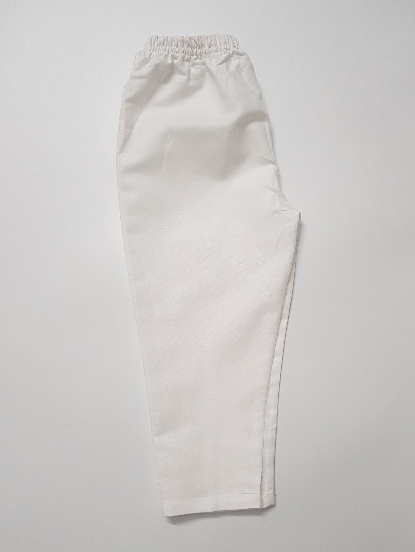 Pure Linen Kurta & Cotton Pajama Set | White