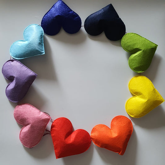 Love is in the Air - Rainbow Inspired Heart Shaped Bunting